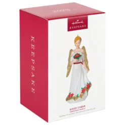 Hallmark Christmas Angels Good Cheer Ornament 11 Hallmark Christmas Angels Good Cheer Ornament -Ornament Shop Angel in Red Flowers Dress Keepsake Ornament 2499QXR8267 04