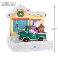 Hallmark Happy Holiday Parade Collection Anita's Pet Shop Musical Ornament With Light 10 Hallmark Happy Holiday Parade Collection Anita's Pet Shop Musical Ornament With Light -Ornament Shop Anitas Pet Shop Store and Truck Keepsake Ornament 3499QGO2519 03