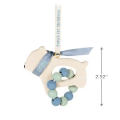 Hallmark Baby Boy's First Christmas Bear 2023 Ornament -Ornament Shop Baby Boys 1st Christmas Bear Keepsake Ornament 1799QGO2729 03