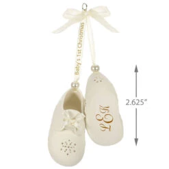 Baby's First Christmas Monogram Booties Porcelain Personalized Ornament -Ornament Shop Babys First Christmas Monogram Booties Porcelain Personalized Ornament 2299QHE1924B2 03