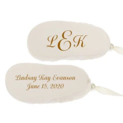 Baby's First Christmas Monogram Booties Porcelain Personalized Ornament -Ornament Shop Babys First Christmas Monogram Booties Porcelain Personalized Ornament 2299QHE1924B2 07