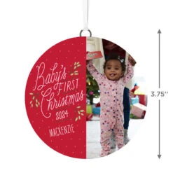 Hallmark Baby's First Christmas Personalized Text And Vertical Photo Ceramic Ornament 7 Hallmark Baby's First Christmas Personalized Text And Vertical Photo Ceramic Ornament -Ornament Shop Babys First Personalized Round Christmas Ornament 1999QHE1711B23 03