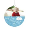 Hallmark Baby's First Christmas Personalized Text And Horizontal Photo Ceramic Ornament -Ornament Shop Babys First Personalized Round Christmas Ornament 1999QHE1711B24 01