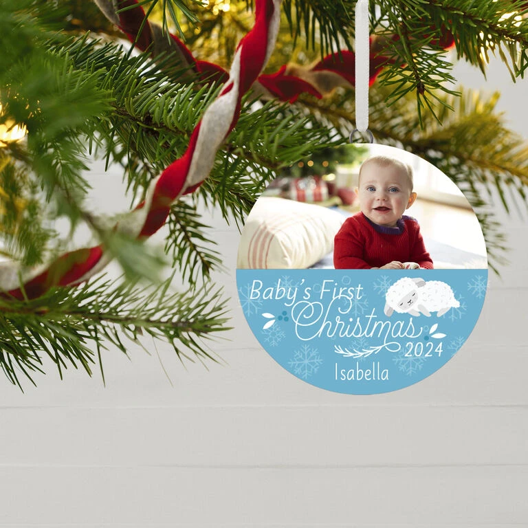 Hallmark Baby's First Christmas Personalized Text And Horizontal Photo Ceramic Ornament 4 Hallmark Baby's First Christmas Personalized Text And Horizontal Photo Ceramic Ornament - Image 2