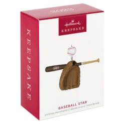 Hallmark Baseball Star 2023 Ornament -Ornament Shop Baseball Bat Glove and Ball Keepsake Ornament 1399QGO2697 04