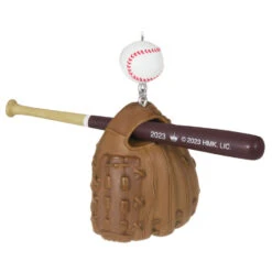 Hallmark Baseball Star 2023 Ornament -Ornament Shop Baseball Bat Glove and Ball Keepsake Ornament 1399QGO2697 06