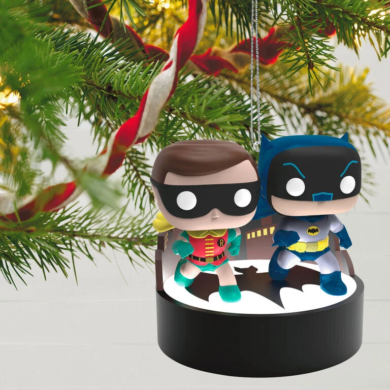 Hallmark Batman™ The Classic TV Series Batman™ And Robin™ Funko POP!® Ornament With Light And Sound 4 Hallmark Batman™ The Classic TV Series Batman™ And Robin™ Funko POP!® Ornament With Light And Sound - Image 2