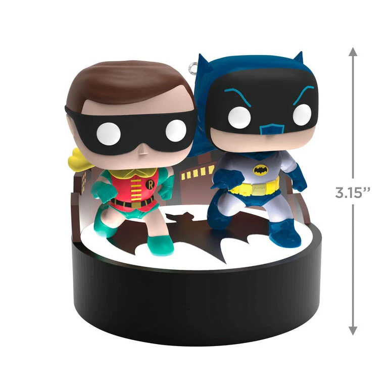 Hallmark Batman™ The Classic TV Series Batman™ And Robin™ Funko POP!® Ornament With Light And Sound 5 Hallmark Batman™ The Classic TV Series Batman™ And Robin™ Funko POP!® Ornament With Light And Sound - Image 3