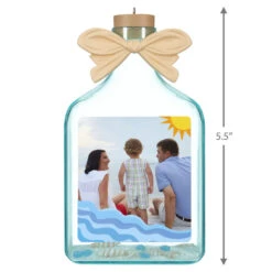 Hallmark A Day At The Beach Sun & Waves Personalized Photo Ornament -Ornament Shop Beach Glass Bottle Personalized Christmas Ornament 2499QHE2118B4 03