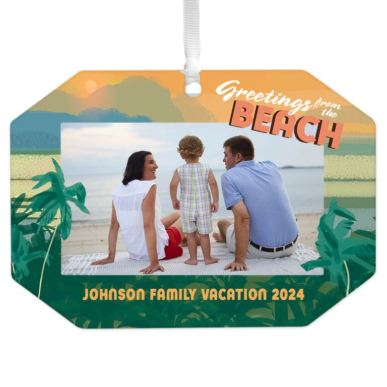 Hallmark Beach Vacation Personalized Text And Photo Metal Ornament 3 Hallmark Beach Vacation Personalized Text And Photo Metal Ornament