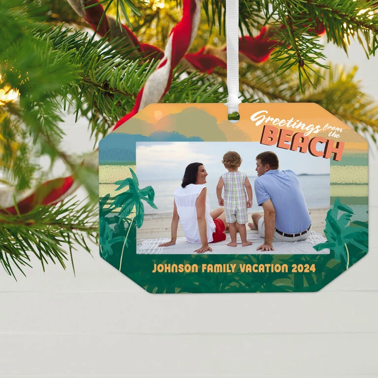 Hallmark Beach Vacation Personalized Text And Photo Metal Ornament 4 Hallmark Beach Vacation Personalized Text And Photo Metal Ornament - Image 2