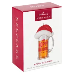 Hallmark Hoppy Holidays Ornament -Ornament Shop Beer Mug With Santa Hat Keepsake Ornament 1799QGO2847 04