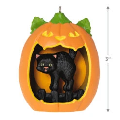 Hallmark Happy Halloween! Ornament -Ornament Shop Black Cat Pumpkin Diorama Keepsake Ornament 1799QFO5311 03