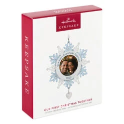 Hallmark Our First Christmas Together Snowflake 2023 Photo Frame Ornament 11 Hallmark Our First Christmas Together Snowflake 2023 Photo Frame Ornament -Ornament Shop BlueWhite Snowflake Picture Frame Keepsake Ornament 1699QGO2879 04