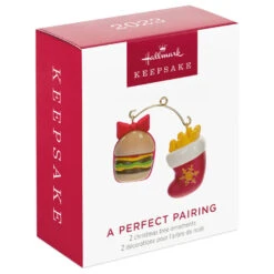 Hallmark Mini A Perfect Pairing Ornaments, Set Of 2 12 Hallmark Mini A Perfect Pairing Ornaments, Set Of 2 -Ornament Shop Burger and Fries Keepsake Ornaments 1499QXM9207 04