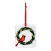 Cardinal On Holly Wreath Magnet Ornament And Matching Card -Ornament Shop Cardinal Magnet Ornament With Card 2020230116 01