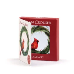 Cardinal On Holly Wreath Magnet Ornament And Matching Card -Ornament Shop Cardinal Magnet Ornament With Card 2020230116 03