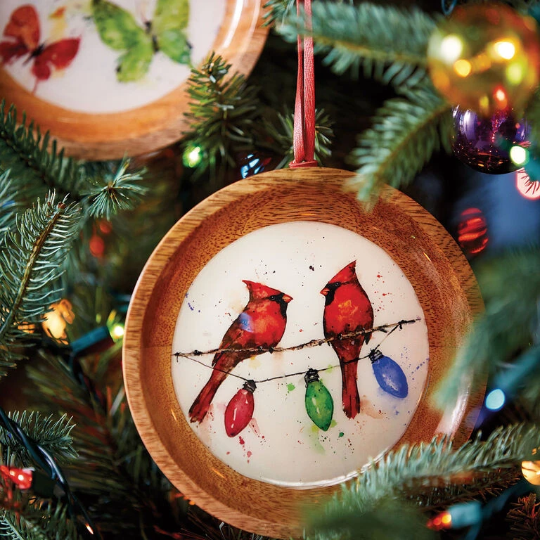 Cardinals On Light String Wood Ornament 5 Cardinals On Light String Wood Ornament - Image 3