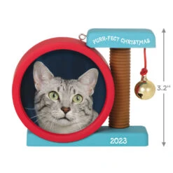 Hallmark Purr-fect Christmas 2023 Photo Frame Ornament -Ornament Shop Cat Scratcher Toy Picture Frame Keepsake Ornament 1599QGO2597 03