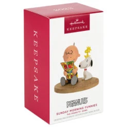 Hallmark The Peanuts® Gang Sunday Morning Funnies Ornament -Ornament Shop Charlie Brown Reading Comics Keepsake Ornament 2199QXI7039 04