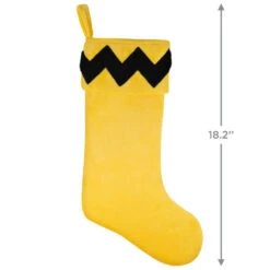 Hallmark The Peanuts® Gang Charlie Brown Stocking -Ornament Shop Charlie Brown Yellow and Black Keepsake Stocking 1QSB6307 03