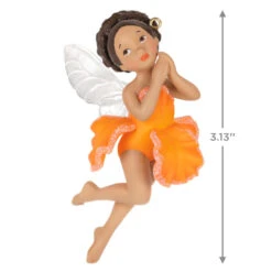 Hallmark Fairy Messengers Special Edition Ornament -Ornament Shop Fairy in Orange Flower Dress Keepsake Ornament 1699QGO2789 03