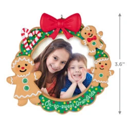 Hallmark Oh-So-Sweet Grandkids Photo Frame Ornament -Ornament Shop Gingerbread Grandkids Picture Frame Keepsake Ornament 1599QGO2589 03