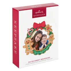 Hallmark Oh-So-Sweet Grandkids Photo Frame Ornament -Ornament Shop Gingerbread Grandkids Picture Frame Keepsake Ornament 1599QGO2589 04