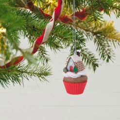 Hallmark Christmas Cupcakes Gingerbread Goodness Ornament -Ornament Shop Gingerbread House Cupcake Keepsake Ornament 1599QXR8017 02