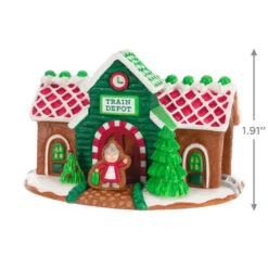 Hallmark Season's Treatings Special Edition Ornament -Ornament Shop Gingerbread Train Depot Keepsake Ornament 1899QXT4117 03
