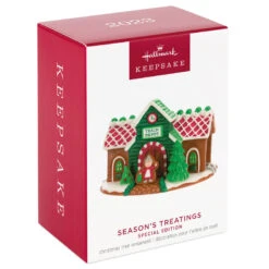Hallmark Season's Treatings Special Edition Ornament -Ornament Shop Gingerbread Train Depot Keepsake Ornament 1899QXT4117 04