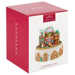 Hallmark Gingerbread Village Musical Ornament With Light And Motion -Ornament Shop Gingerbread Village With Train Keepsake Ornament 6499QGO2687 04
