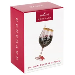 Hallmark Oh, What Fun It Is To Wine Ornament 11 Hallmark Oh, What Fun It Is To Wine Ornament -Ornament Shop Glass of Red Wine Keepsake Ornament 1599QGO2919 04