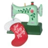 Hallmark Sew Very Merry! Ornament -Ornament Shop Green Sewing Machine and Stocking Keepsake Ornament 1799QGO2927 01