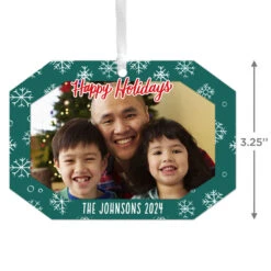 Hallmark Green Snowflake Personalized Text And Photo Metal Ornament 7 Hallmark Green Snowflake Personalized Text And Photo Metal Ornament -Ornament Shop Green Snowflake Personalized Christmas Ornament 1OFM1001B2 03