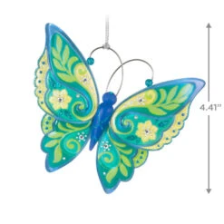 Hallmark Brilliant Butterflies Special Edition Ornament 10 Hallmark Brilliant Butterflies Special Edition Ornament -Ornament Shop Green and Blue Butterfly Keepsake Ornament 1999QGO2799 03