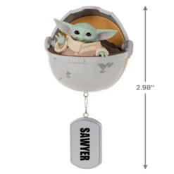 Hallmark Star Wars: The Mandalorian™ Grogu™ In Hovering Pram Personalized Ornament -Ornament Shop Grogu in Hovering Pram Personalized Christmas Ornament 2499QHE2201B1 03