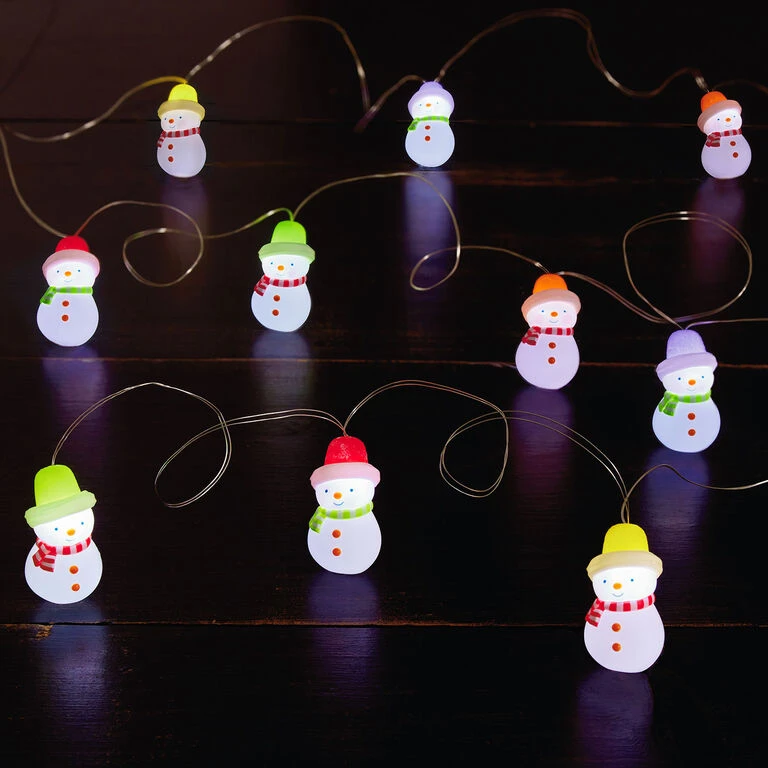 Hallmark Gumdrop Snowman 10-Light Christmas String Lights, 10' 4 Hallmark Gumdrop Snowman 10-Light Christmas String Lights, 10' - Image 2