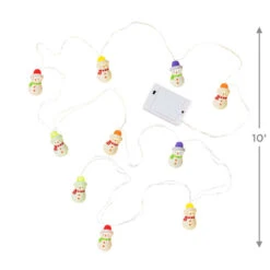 Hallmark Gumdrop Snowman 10-Light Christmas String Lights, 10' 10 Hallmark Gumdrop Snowman 10-Light Christmas String Lights, 10' -Ornament Shop Gumdrop Snowman Keepsake Christmas Light String 1QSB6279 03