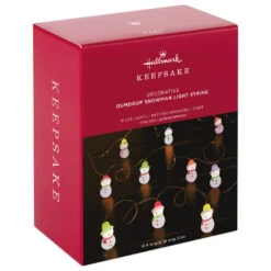 Hallmark Gumdrop Snowman 10-Light Christmas String Lights, 10' 11 Hallmark Gumdrop Snowman 10-Light Christmas String Lights, 10' -Ornament Shop Gumdrop Snowman Keepsake Christmas Light String 1QSB6279 04