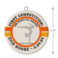 Gymnastics Ceramic Circle Personalized Ornament -Ornament Shop Gymnastics Ceramic Circle Personalized Ornament 1999QHE1711B112 03