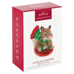 Hallmark Cute As A Button Special Edition Ornament 11 Hallmark Cute As A Button Special Edition Ornament -Ornament Shop Hamster on Button Sled Keepsake Ornament 1599QXE3317 04