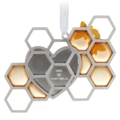 Hallmark Our Love Is Sweet Metal Ornament 13 Hallmark Our Love Is Sweet Metal Ornament -Ornament Shop Honeycomb and Heart Keepsake Ornament 1799QHX3027 06