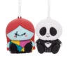 Better Together Disney Tim Burton's The Nightmare Before Christmas Jack And Sally Magnetic Hallmark Ornaments, Set Of 2 -Ornament Shop Jack Skellington and Sally Christmas Ornaments 3HCM2400 01