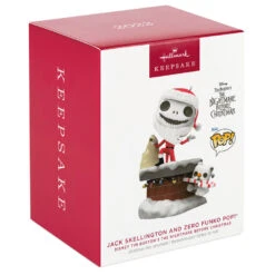 Hallmark Disney Tim Burton's The Nightmare Before Christmas Jack Skellington And Zero Funko POP!® Ornament -Ornament Shop Jack Skellington and Zero Funko Keepsake Ornament 2699QXD6709 04