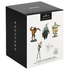 Hallmark Disney Tim Burton's The Nightmare Before Christmas Citizens Of Halloween Town Ornaments, Set Of 5 -Ornament Shop Jack Zero Wolfman Behemoth Clown Keepsake Ornaments 7499QFO5307 08
