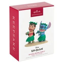 Hallmark Disney Lilo & Stitch Ohana Means Family Ornament -Ornament Shop Lilo Stitch in Hula Skirts Keepsake Ornament 2199QXD6597 04