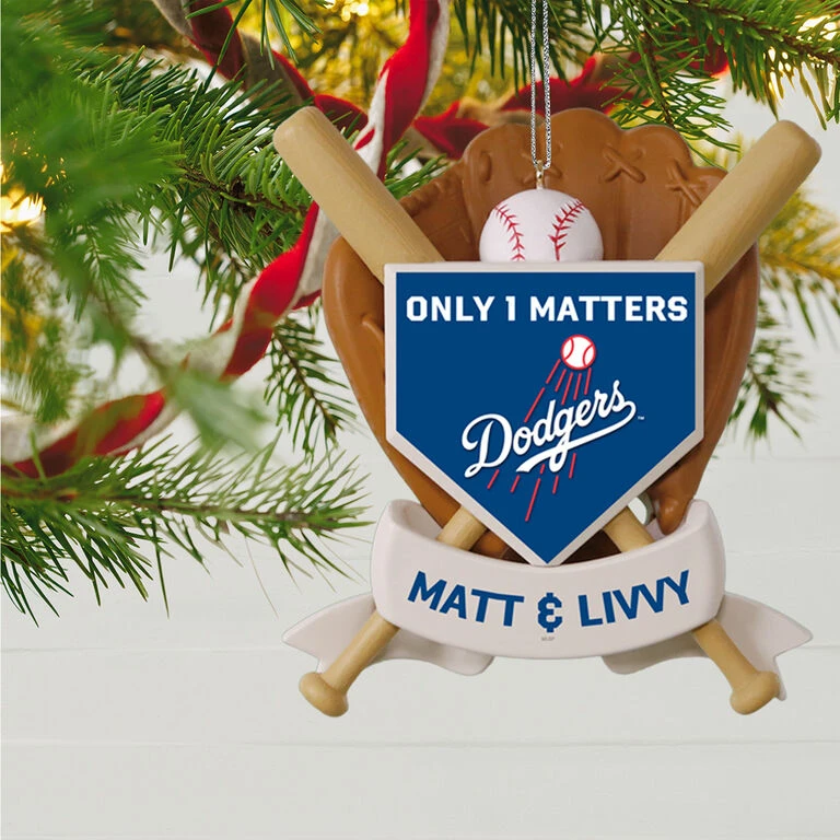 MLB Baseball Personalized Ornament, Dodgers™ 4 MLB Baseball Personalized Ornament, Dodgers™ - Image 2