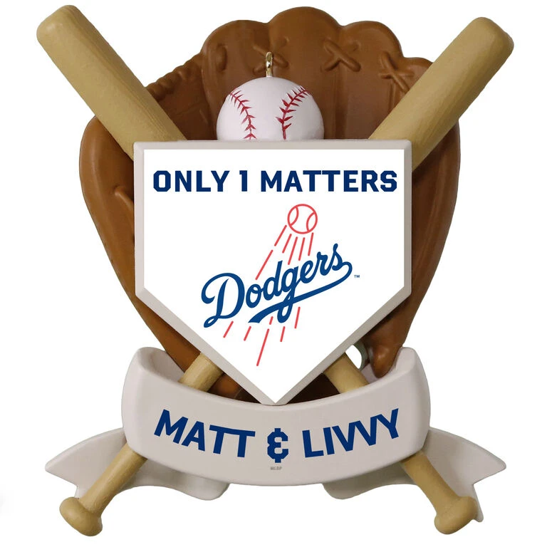 MLB Baseball Personalized Ornament, Dodgers™ 5 MLB Baseball Personalized Ornament, Dodgers™ - Image 3