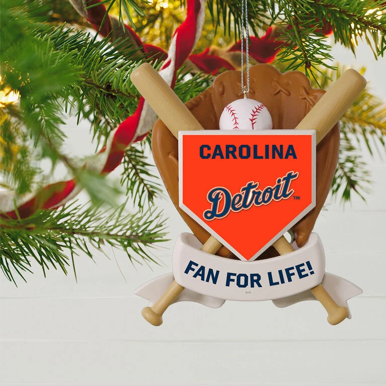 MLB Baseball Personalized Ornament, Tigers™ 4 MLB Baseball Personalized Ornament, Tigers™ - Image 2